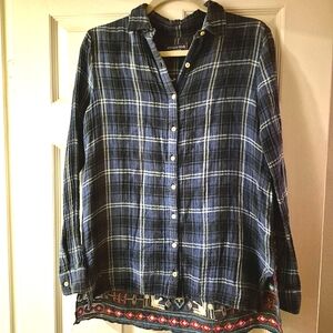 Johnny Was Workshop Blue Plaid XS